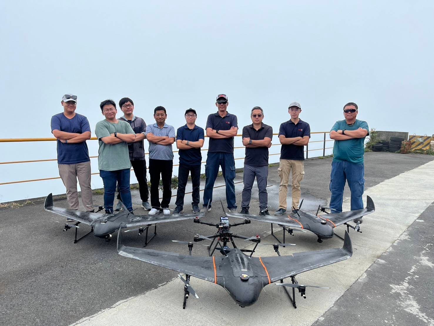 The Allswell team with the VTOL fleet
