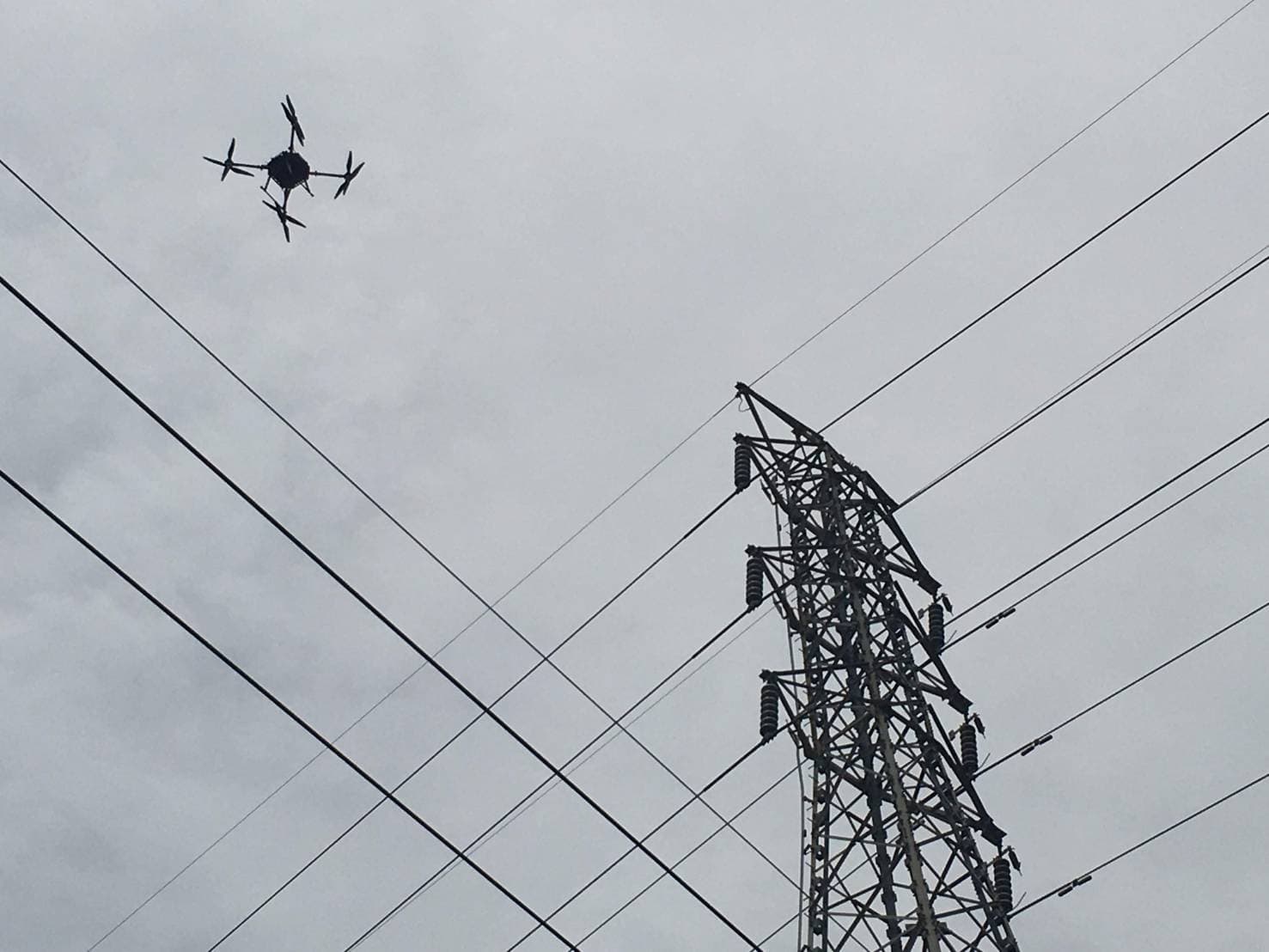 Allswell drone inspecting high-voltage power line infrastructure
